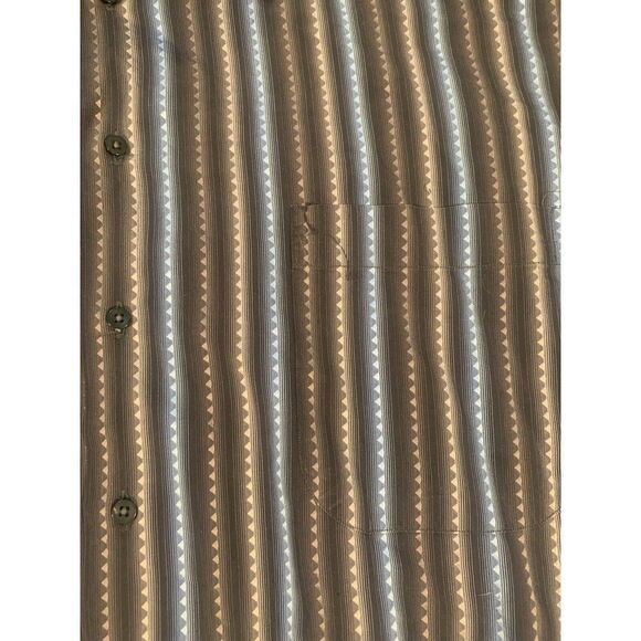 Lansky Bros shirt Mens Black blue geometric Triangle flip cuff Pattern XXL - Picture 2 of 8